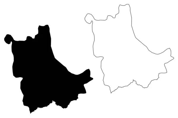 Kavadarci Municipio (República de Macedonia del Norte, Región Estadística de Vardar) mapa vector ilustración, boceto de garabato Kavadarci mapa — Vector de stock