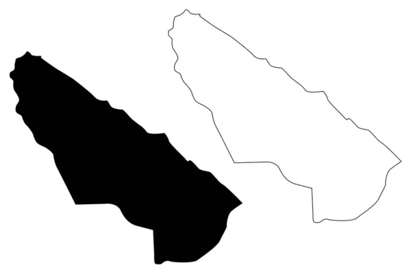 Kisela Voda Município (República da Macedónia do Norte, Skopje Statistical Region, Greater Skopje) ilustração vetorial mapa, rabiscos esboço Kisela Voda mapa — Vetor de Stock