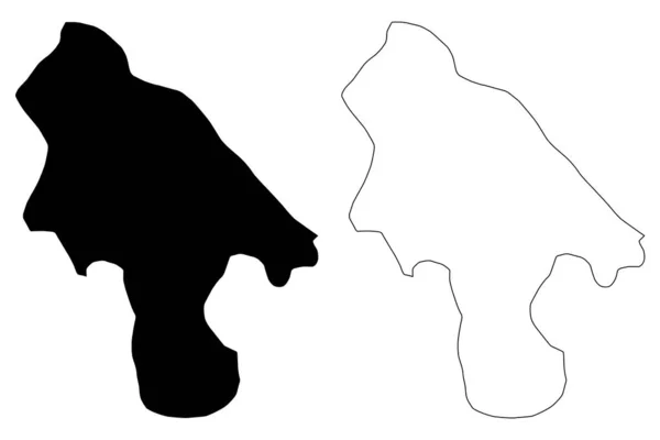 Lozovo Municipio (República de Macedonia del Norte, Región Estadística de Vardar) mapa vector ilustración, garabato bosquejo Lozovo mapa — Vector de stock