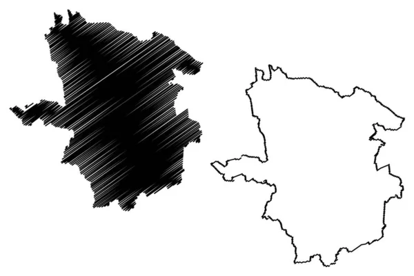 Laane-Viru County (Estonská republika, Estonsko) mapa vektorové ilustrace, načmáraná mapa Laane-Virumaa — Stockový vektor