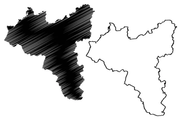 Contea di Valga o Valga County (Repubblica di Estonia, contee di Estonia) mappa vettoriale illustrazione, abbozzo scarabocchio Valgamaa mappa — Vettoriale Stock