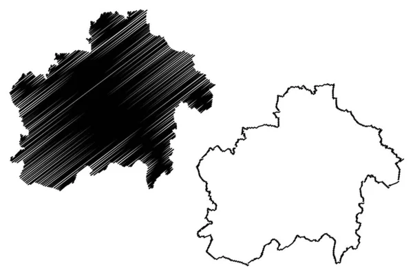 Rapla County (República da Estónia, Condados da Estónia) mapa ilustração vetorial, esboço de rabiscos Raplamaa mapa — Vetor de Stock