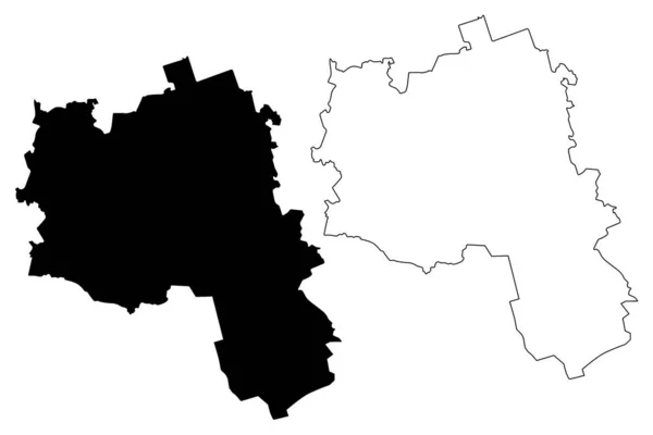 Auce市（拉脱维亚共和国、拉脱维亚行政区划、市镇及其领土单位）地图矢量图解、速写草图Auce地图 — 图库矢量图片