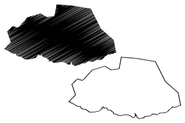 Distrito de Savanne (República de Mauricio, isla, Distritos de Mauricio) mapa vector ilustración, garabato bosquejo Savannah mapa — Archivo Imágenes Vectoriales