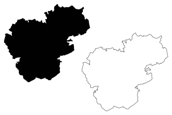 Município de Aglona (República da Letónia, divisões administrativas da Letónia, Municípios e suas unidades territoriais) mapa ilustração vetorial, esboço de rabiscos Mapa de Aglona —  Vetores de Stock