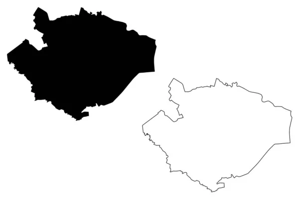 Baldone Comune (Repubblica di Lettonia, Divisioni amministrative della Lettonia, Comuni e loro unità territoriali) mappa vettoriale illustrazione, scarabocchio mappa Baldone — Vettoriale Stock