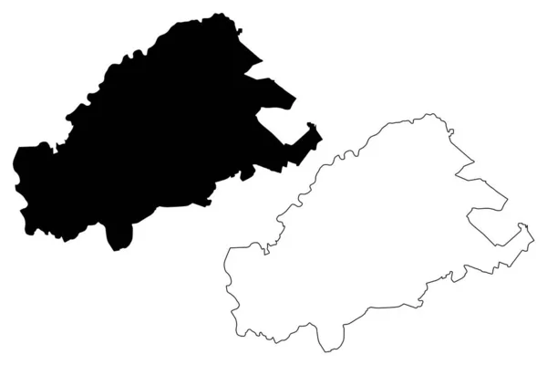 Beverina Gemeente (Republiek Letland, Bestuurlijke indeling van Letland, Gemeenten en hun territoriale eenheden) map vectorillustratie, krabbelschets Beverina kaart — Stockvector