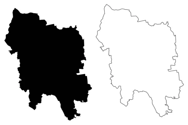 Municipalité de Broceni (République de Lettonie, Divisions administratives de Lettonie, Municipalités et leurs unités territoriales) illustration vectorielle de la carte, croquis croquis Broceni carte — Image vectorielle