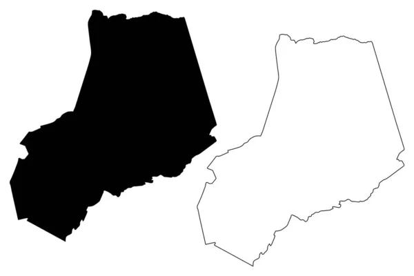 Município de Adazi (República da Letónia, divisões administrativas da Letónia, Municípios e suas unidades territoriais) mapa ilustração vetorial, esboço de rabiscos mapa de Adazi —  Vetores de Stock