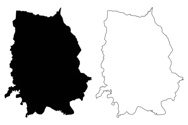 Município de Cesvaine (República da Letónia, divisões administrativas da Letónia, Municípios e suas unidades territoriais) mapa ilustração vetorial, esboço de rabiscos Mapa de Cesvaine — Vetor de Stock
