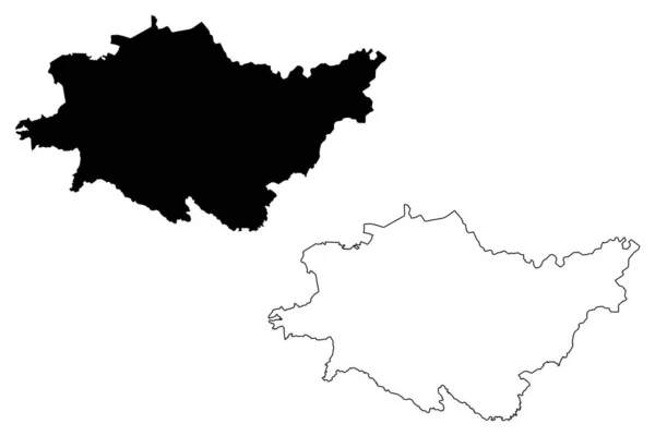 Obec Dagda (Lotyšská republika, správní divize Lotyšska, obce a jejich územní jednotky) mapa vektorová ilustrace, náčrt čmáranice Mapa Dagda — Stockový vektor
