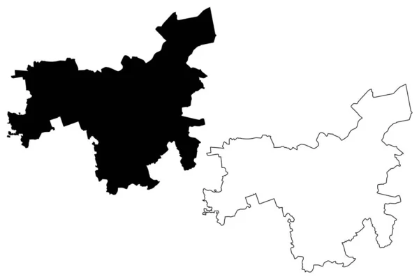 Dobele Municipio (República de Letonia, Divisiones administrativas de Letonia, Municipios y sus unidades territoriales) mapa vector ilustración, boceto garabato Dobele mapa — Vector de stock