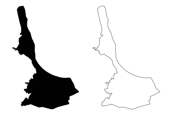 Engure Municipality (Латвійська Республіка, Адміністративний поділ Латвії, муніципалітети та їх територіальні одиниці) map vector illustration, scribble sketch Engure map — стоковий вектор