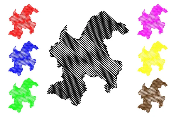 Bor District Республіка Сербія Округ Південній Східній Сербії Map Vector — стоковий вектор