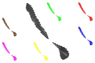 Agalega Adaları (Mauritius Cumhuriyeti, ada, Mauritius Bölgeleri) harita vektör çizimi, çizim Agalega haritası