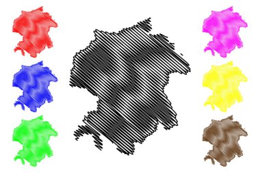 Viljandi İlçesi (Estonya Cumhuriyeti, Estonya Eyaletleri) harita vektör çizimi, çizim Viljandimaa haritası