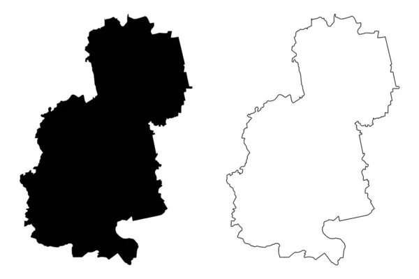 Skrunda市 拉脱维亚共和国 拉脱维亚行政区划 市镇及其领土单位 地图矢量图解 速写草图Skrunda地图 — 图库矢量图片