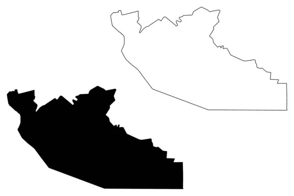 Ilustracja Wektora Mapy Regionu Shiselweni Suazi Królestwo Eswatini Szkic Szkic — Wektor stockowy