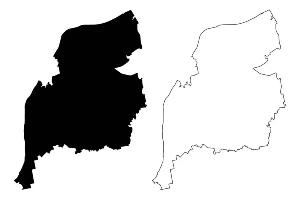 ベントスピルス自治体 ラトビア共和国 ラトビア行政区画 自治体とその領土単位 地図ベクトル図 スケッチブックベントスピルス地図 — ストックベクタ