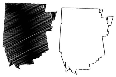 Litchfield County, Connecticut (ABD eyaleti, Amerika Birleşik Devletleri, Usa, ABD) harita vektör çizimi, karalama çizimi Litchfield haritası