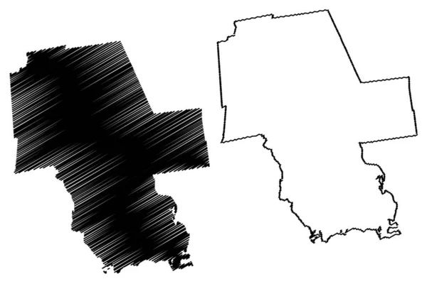 Middlesex County Connecticut Abd Eyaleti Amerika Birleşik Devletleri Abd Harita — Stok Vektör