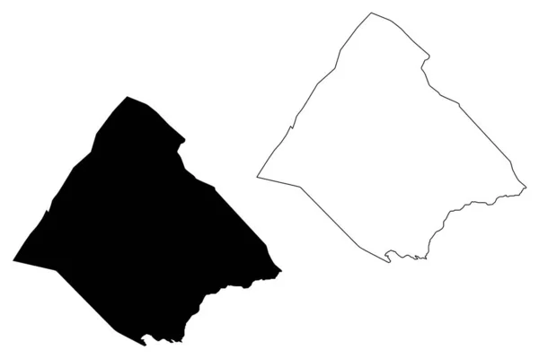 Región Tadjourah República Yibuti Cuerno África Golfo Adén Mapa Vector — Vector de stock