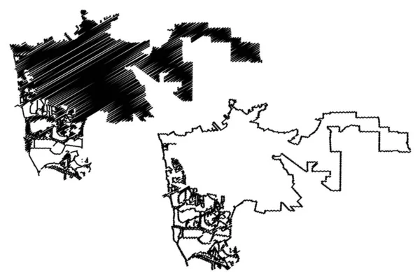 Hayward City California Città Degli Stati Uniti America Città Degli — Vettoriale Stock