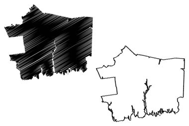 New London County, Connecticut (ABD eyaleti, Amerika Birleşik Devletleri, Usa, ABD) harita vektör çizimi, çizim New London harita