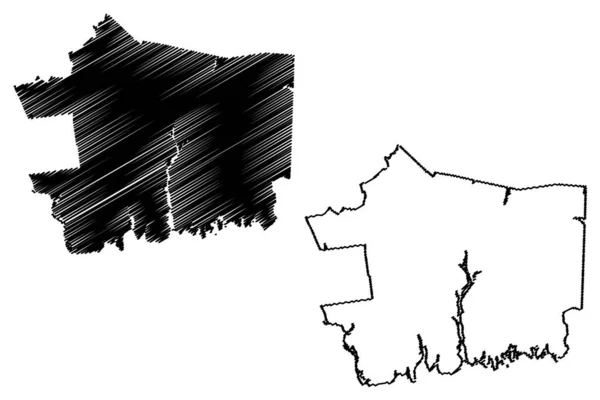 コネチカット州ニューロンドン郡 アメリカ アメリカ アメリカ アメリカ アメリカ 地図ベクトル図 スケッチブルなスケッチニューロンドン地図 — ストックベクタ