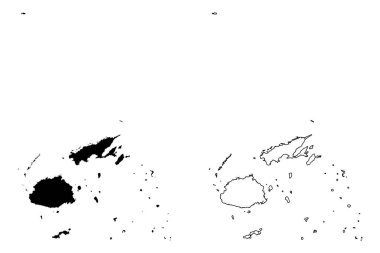 Fiji Cumhuriyeti (Melanezya, Güney Pasifik Okyanusu) harita vektör çizimi, karalama çizimi Fiji (Viti Levu, Vanua Levu, Taveuni, Kadavu, Rotuma Adası)