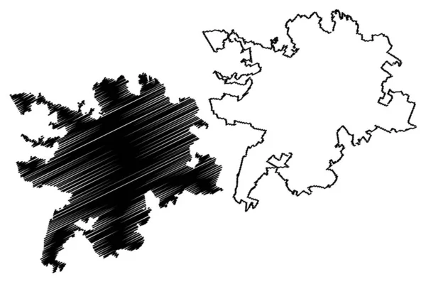 Bergamo市 意大利共和国 意大利 伦巴第 地图矢量图解 速写草图 — 图库矢量图片