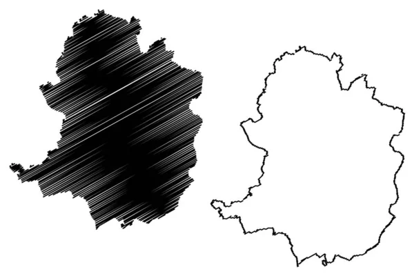 比耶菲尔德市 德意志联邦共和国 北莱茵 威斯特法伦州 地图矢量图解 速写草图比耶菲尔德市地图 — 图库矢量图片
