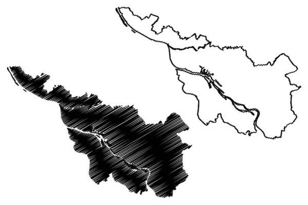 Brema Città Repubblica Federale Germania Comune Brema Mappa Vettoriale Illustrazione — Vettoriale Stock