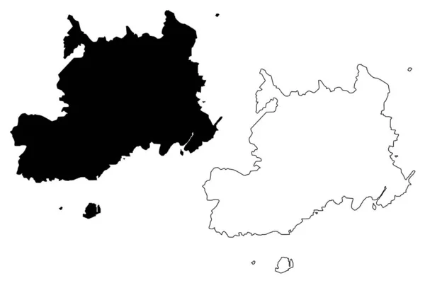 Division Centrale République Des Fidji Mélanésie Illustration Vectorielle Carte Croquis — Image vectorielle