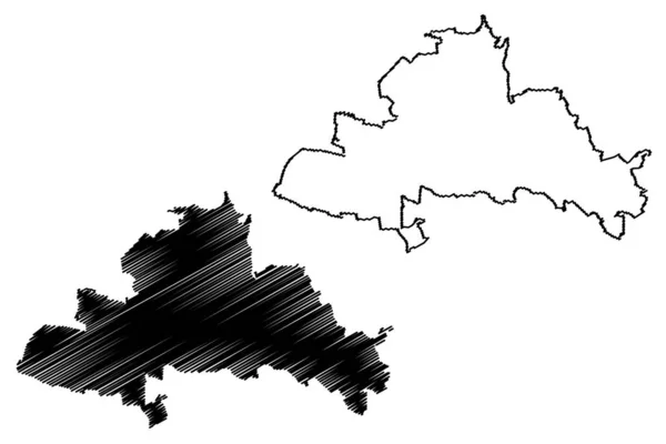 Donetsk City Ucrania Mapa Vector Ilustración Garabato Boceto Ciudad Aleksandrovka — Vector de stock
