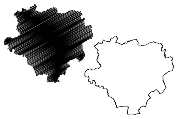 Векторная Иллюстрация Карты Дортмунда Федеративная Республика Германия Северный Рейн Вестфалия — стоковый вектор