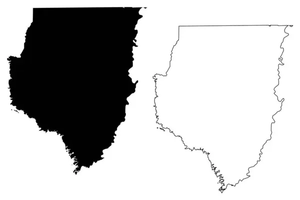 Dixie County Florida County United States America Usa Mapa Vector — Archivo Imágenes Vectoriales