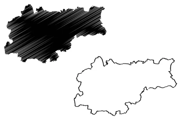 Векторная Иллюстрация Карты Кракова Республика Польша Каракули Карте Кракова — стоковый вектор