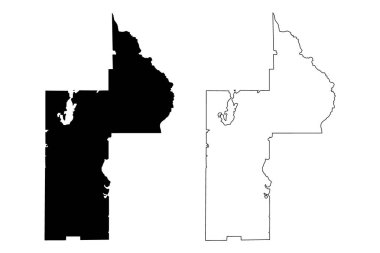 Lake County, Florida (ABD eyaleti, Amerika Birleşik Devletleri, Usa, ABD) harita vektör çizimi, çizim gölü haritası