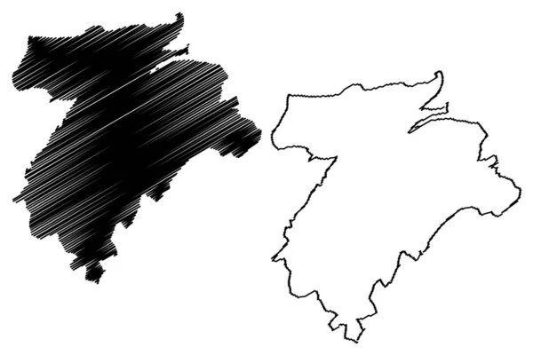 Luxemburgo Grão Ducado Luxemburgo Mapa Ilustração Vetorial Esboço Rabiscos Cidade — Vetor de Stock