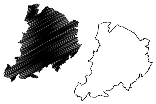 Cidade Metropolitana Bolonha República Italiana Itália Emília Romanha Mapa Ilustração — Vetor de Stock