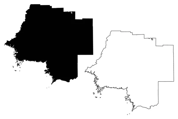Condado Levy Florida County United States America Usa Mapa Vector — Archivo Imágenes Vectoriales