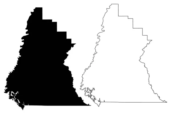 Liberty County Florida County United States America Usa Map Vector — стоковий вектор