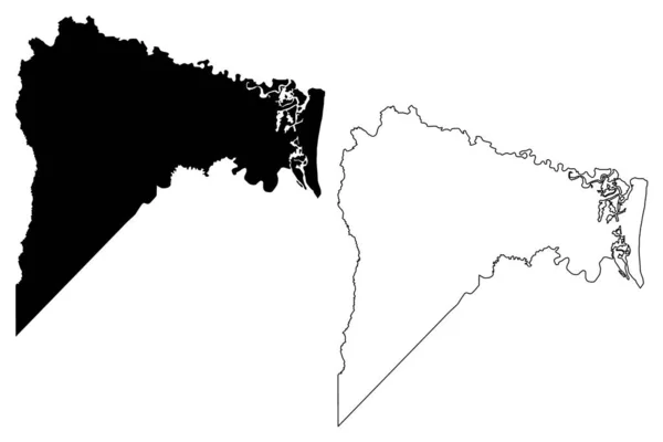 Nassau County Florida County United States America Usa Mapa Vector — Vector de stock