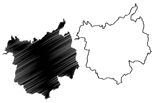 Ostrava City Czech Republic Czechia Moravian Silesian Mapa Ilustração Vetorial —  Vetores de Stock