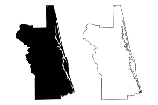 Johns County Florida Abd Eyaleti Amerika Birleşik Devletleri Usa Abd — Stok Vektör