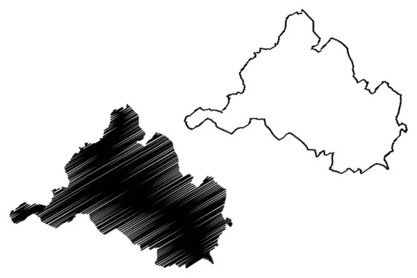 Saarbrucken City Republika Federalna Niemiec Saarland Mapa Wektor Ilustracja Skecz — Wektor stockowy