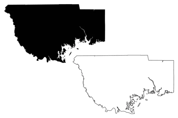 Wakulla County Florida County United States America Usa Map Vector — стоковий вектор