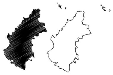 Voronezh Şehri (Rusya Federasyonu, Rusya) harita vektör çizimi, çizim şehri Voronez haritası