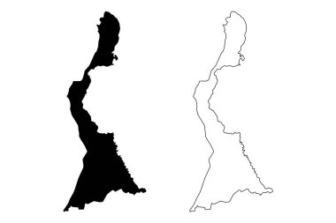 Doğu Berbice-Corentyne Bölgesi (Guyana İdari Bölgeleri, Guyana Kooperatif Cumhuriyeti) harita vektör çizimi, çizim Doğu Berbice Corentyne haritası